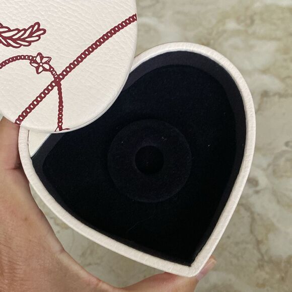 Pandora Genuine Leather Heart Shaped 2-Level Storage Box - Picture 6 of 9